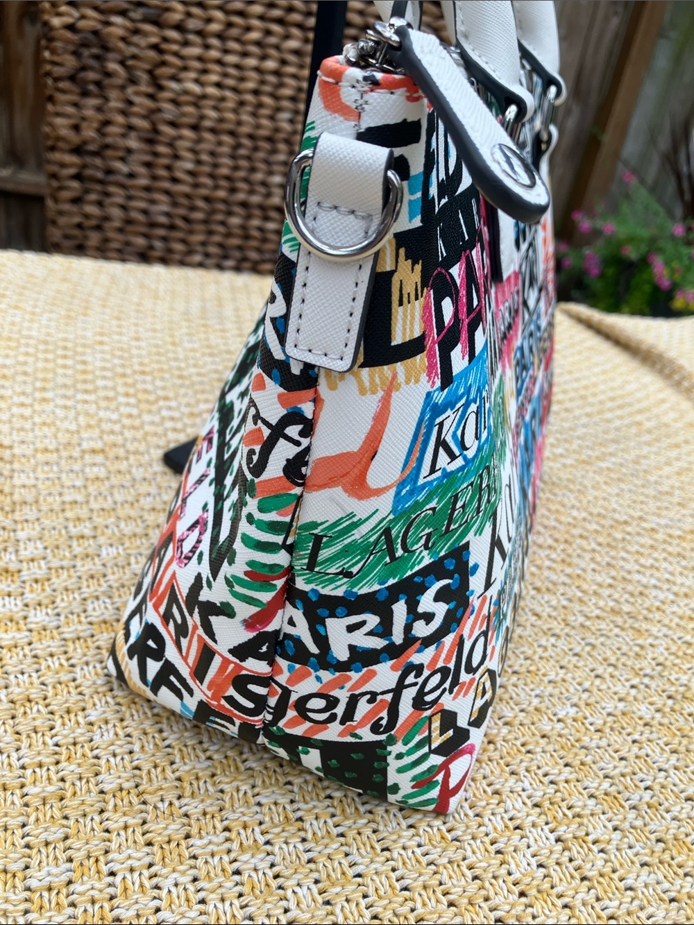 NWOT Karl Lagerfeld Paris Graffiti Logo Explosion Tote - Picture 4 of 10